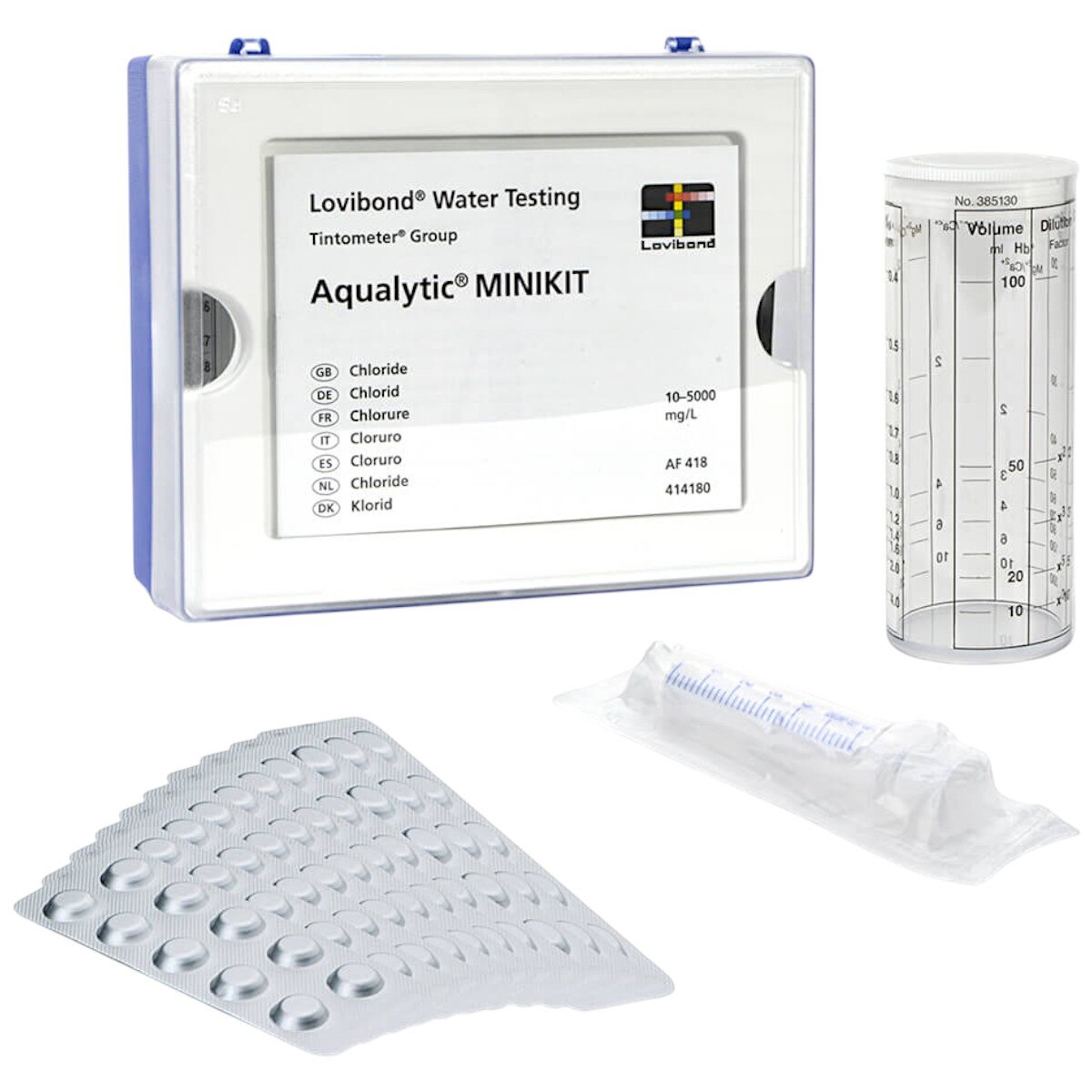AF418 | Lovibond® MINIKIT AF 418, Chloride, 10–5000 mg/L Cl− | 414180